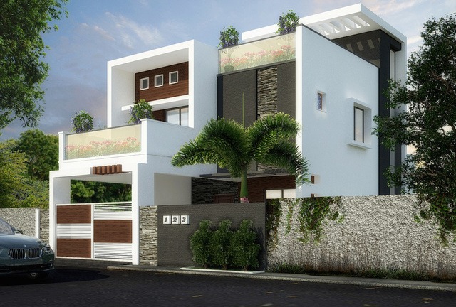 Modern garden residence in Ramanathapuram