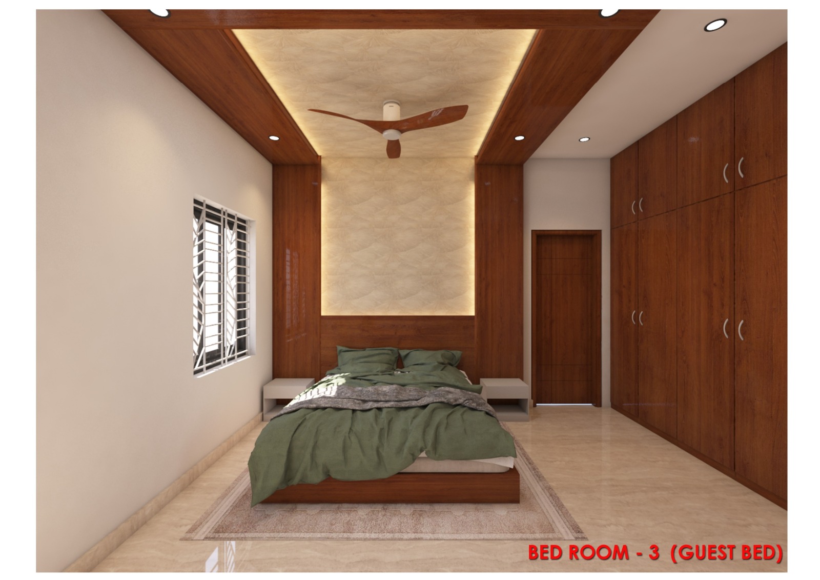 Refined guest bedroom interior